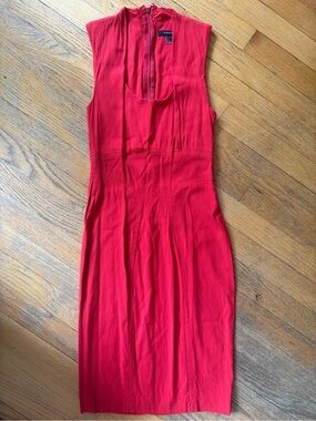 Vintage French Connection Red Sleeveless Sheath Dress